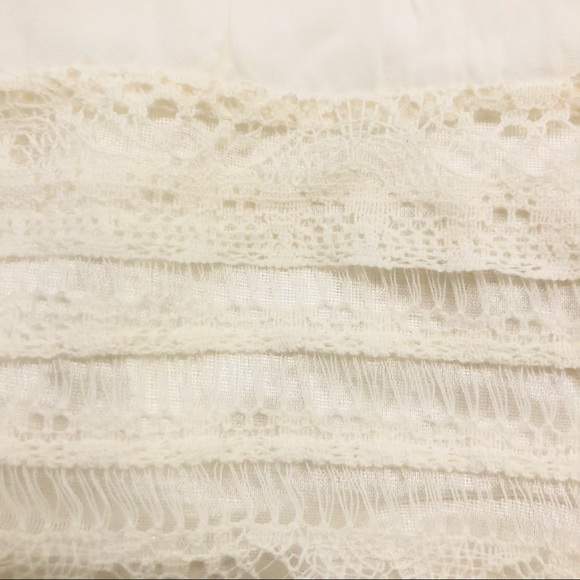 Gypsy Bohemian Crochet Lace White Maxi Skirt - Picture 6 of 6